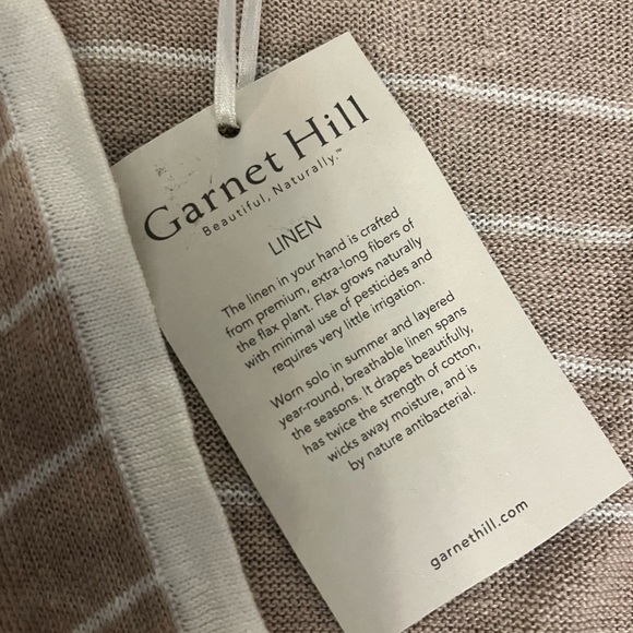 NWT Garnet Hill Brown and cream striped 100% linen Shawl Duster Cardigan - Picture 4 of 7